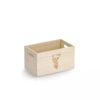 Zeller Pudełko do przechowywania z motywem jelenia Natural 25 x 15 x 14 cm (15220)