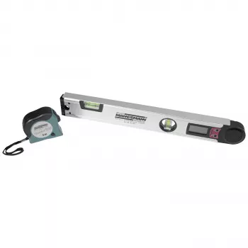 Brüder Mannesmann cyfrowy kątomierz z poziomnicami, 400 mm, LCD, 0-220°, rozdzielczość 0,1°, aluminium (M81230)