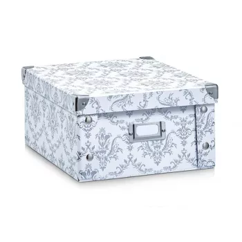 Zeller 17972 pudełko do przechowywania Vintage, 31 x 26 x 14 cm, tektura, białe