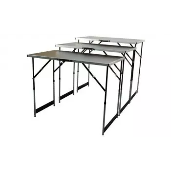 BRÜDER MANNESMANN M70113 Wielofunkcyjny zestaw stołów składanych, 3-częściowy, blat MDF E1 2,7 mm, rama aluminiowa, srebrny/szary