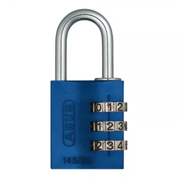ABUS 145/30 Aluminiowa kłódka szyfrowa, 3-cyfrowa, niebieska