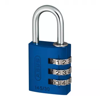 ABUS 145/30 Aluminiowa kłódka szyfrowa, 3-cyfrowa, niebieska