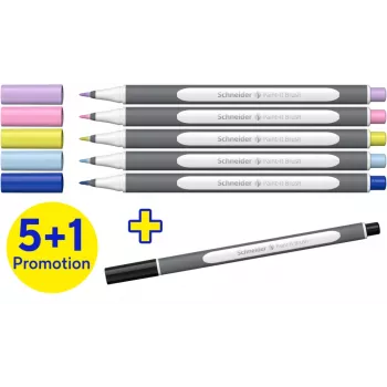 Zestaw pisaków Schneider Paint-It 070, 6 różnych kolorów, okrągła końcówka 1 mm, tusz na bazie wody, wentylowana zatyczka bezpieczeństwa ML07010502