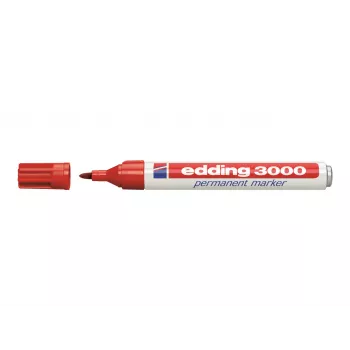 Edding 3000 Zestaw markerów permanentnych 4-3000-4-1999, czarny/czerwony/niebieski/zielony, wodoodporny 79628