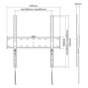 E+P Uchwyt ścienny stały 400x400 Czarny WHS105 0005625405