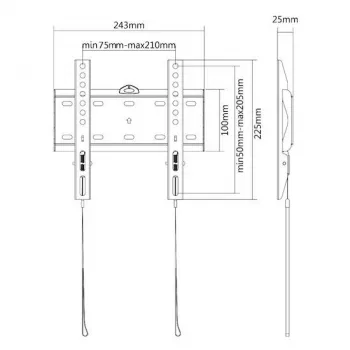 Uchwyt ścienny E+P 200x200 czarny WHS104 5625404