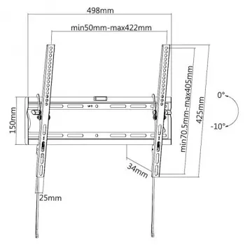 E+P Uchwyt ścienny uchylny na ekrany 32-65 cali, VESA 50x50-400x400, 35 kg, czarny WHS115 (5625415)