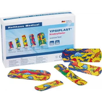 Holthaus Medical YPSIPLAST 40790 Kolorowy zestaw plastrów, 50 sztuk, hipoalergiczny, wodoodporny, bez lateksu