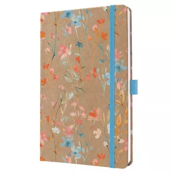 SIGEL Jolie 2027 Terminarz tygodniowy A5 Blue Floral Serenity twarda oprawa z gumką zamykającą, pętlą na pióro, zakładkami wstążkowymi, kieszenią wewnętrzną, 144 strony, papier 80 g/m², zaokrąglone rogi, wielojęzyczny 7J807