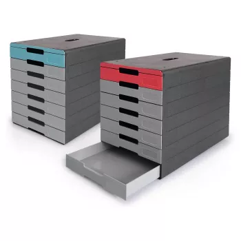 DURABLE IDEALBOX PLUS Szafka na dokumenty, 7 szuflad, DIN A4, szaro-niebieska, polistyren 776306