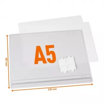 DURABLE 505719 Wodoodporna samoprzylepna kieszeń ekspozycyjna A5, opakowanie 5 szt.