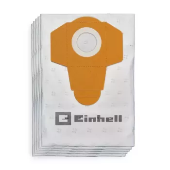 Einhell 2351195 Zestaw worków na pył do TE-VC 2340 SA, TE-VC 2230 SA, TC-VC 1930 SA, TC-VC 1930 S, 40 L, biało-żółty, 5 sztuk