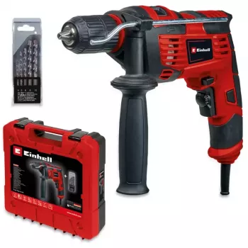 Einhell TC-ID 720/1 E Kit wiertarka udarowa 720 W z zestawem 5 wierteł i walizką 4259846