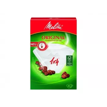 Melitta Original Filtry Papierowe 1x4 Białe 80 Sztuk 87999-20