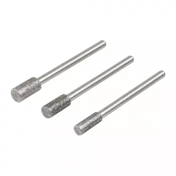 Wolfcraft 5987000 Diamentowy zestaw trzpieni szlifierskich, cylindryczny, 3-częściowy