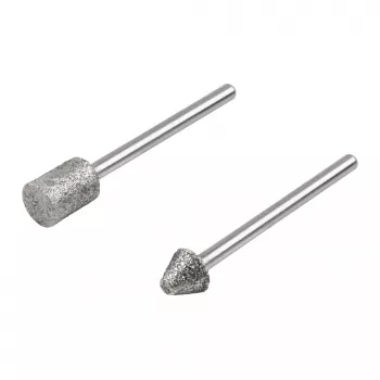 Zestaw trzpieni szlifierskich diamentowych Wolfcraft 5989000, cylindryczny i stożkowy ostry, 2-częściowy