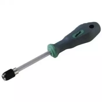 Wkrętak do bitów Wolfcraft Workshop 1/4 inch (6,3 mm) z magnetycznym uchwytem do bitów, dwukomponentowy uchwyt ergonomiczny, trzpień ze stali chromowo-wanadowej, długość 155 mm 8725000
