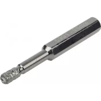 Wolfcraft 5991000 Wiertło diamentowe 6 mm z chwytem sześciokątnym do płytek, kamionki, granitu, marmuru, ceramiki