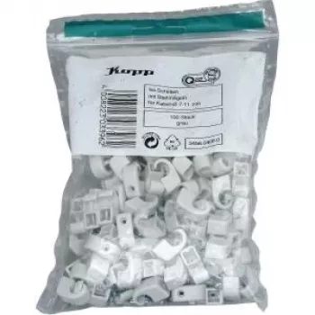 Kopp uchwyt do kabli z gwoździem, średnica wiązki 7-11 mm, szary, 100 sztuk 345604080