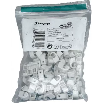 Kopp uchwyt do kabli z gwoździem, średnica wiązki 7-11 mm, szary, 100 sztuk 345604080