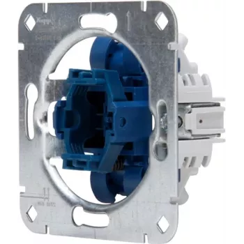 HEINRICH KOPP Łącznik przyciskowy podtynkowy, styk przełączny, 250V 10AX, z lampką kontrolną i zaciskiem neutralnym, aluminium 508700004