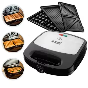 Russell Hobbs Creations 3-in-1 Opiekacz do kanapek, czarno-stalowy