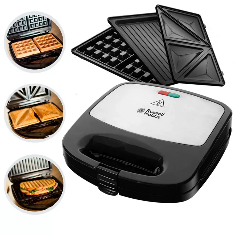 Russell Hobbs Creations 3-in-1 Opiekacz do kanapek, czarno-stalowy