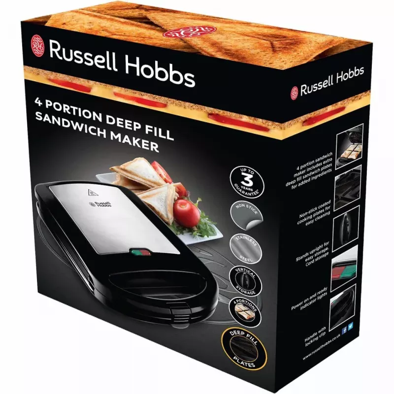 Russell Hobbs Creations 3-in-1 Opiekacz do kanapek, czarno-stalowy