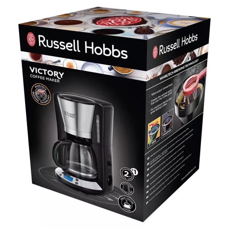 Ekspres do kawy przelewowy Russell Hobbs Victory 24030-56, 1,25 L, 1000 W, srebrno-czarny