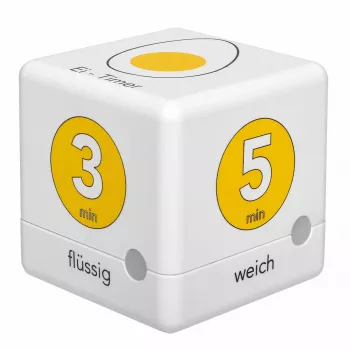 TFA Dostmann Cube Timer cyfrowy minutnik do jajek, biały/żółty (38.2041.07)