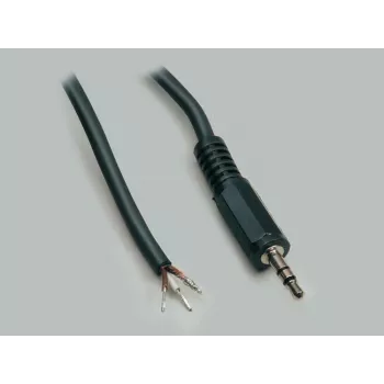 BKL Electronic 1101052 Wtyk Jack 3,5 mm Stereo, 3-biegunowy, Metalowy, Do Lutowania, 1 szt.