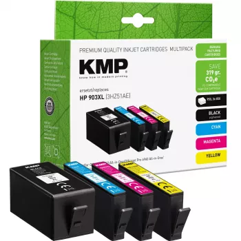 KMP Kompatybilny Zestaw 4 Tuszów Czarny/Błękitny/Purpurowy/Żółty do HP 903XL (3HZ51AE) 1756,4005
