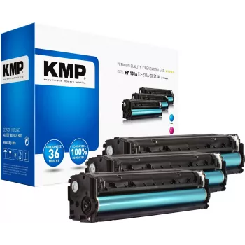 KMP 1236,0030 Kompatybilny zestaw wkładów z tonerem do HP LaserJet Pro 200 color M251n/M251nw - Cyan, Magenta, Yellow (3-pak, 1800 stron każdy)