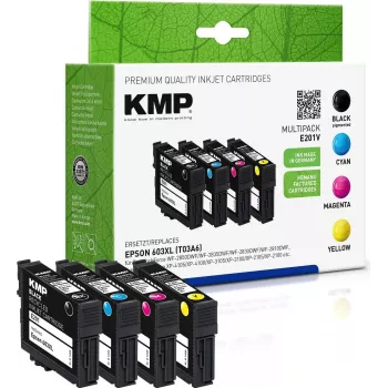 KMP MULTIPACK E201V – zestaw 4 – czarny, żółty, cyjan, magenta – kompatybilny – wkład atramentowy (alternatywa dla: Epson 603XL) (1650,4005)