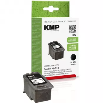 KMP C77 Czarny Kompatybilny Tusz do Drukarki 9 ml dla Canon PIXMA MP230 MP237 MP252 MP258 MP270 MP282 MP499 MX350 MX360 MX410 MX420 1511.4001