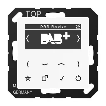JUNG DAB A WW inteligentne radio DAB+, seria AS/A, biały alpejski