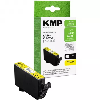 Kompatybilny żółty wkład atramentowy KMP do Canon CLI-526 Y (1513, 4009)