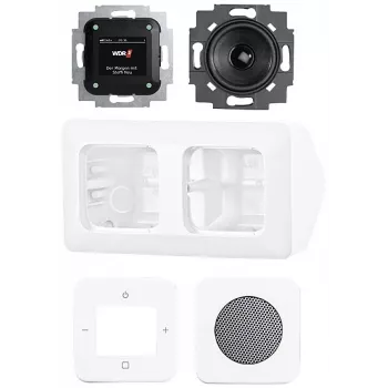 Busch-Jaeger Busch-Radio DAB+ Zestaw kompletny do montażu narożnego 8250 AJ-214-101 Studio White 2CKA008200A0235