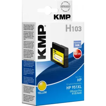 KMP H103 Żółty Kompatybilny Tusz 30 ml (Zamiennik HP 951XL) dla HP Officejet Pro 251dw, 276dw, 8100, 8600, 8610, 8620, 8630 1723,4009
