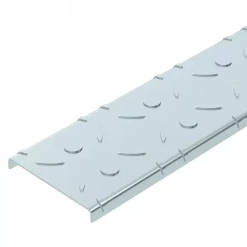 OBO Bettermann DBKR 100 FS pokrywa z blachy żeberkowej do korytek kablowych przeznaczonych do chodzenia, 100x3000 mm, stal, ocynkowana taśmowo (6049119)