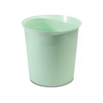 HAN Re-LOOP okrągły kosz na śmieci 13 l, pastelowa zieleń, 100% plastiku z recyklingu PIR, fakturowany 18148-805
