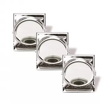 Magnetoplan Klips Magnetyczny 35 mm Srebrny 3-Pak Przytrzymuje do 26 Kartek A4 (16670)