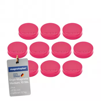 MAGNETOPLAN HOLTZ Magnes Ergo Medium 1664018 30mm Różowy 10 sztuk