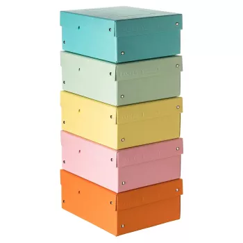 FALKEN PURE Pudełko do przechowywania 1250 arkuszy Pastelowe Różne 5-Pack 18x25x10 cm 22001968000F