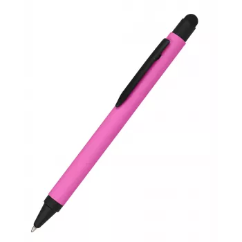 ONLINE SCHREIBGERÄTE ALU Stylus Długopis rysikowy różowy z niebieskim tuszem, korpus aluminiowy, rysik pojemnościowy, wysuwany, z wymiennym wkładem, 1 szt. (32117/3D)