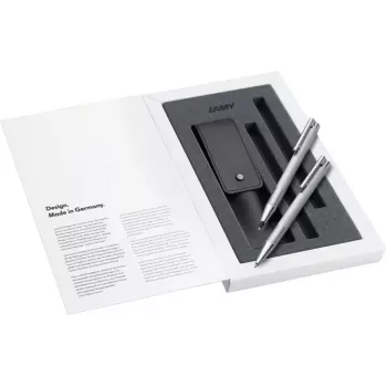 LAMY logo szczotkowany czarny zestaw do pisania – długopis i ołówek automatyczny w pudełku prezentowym 1240662