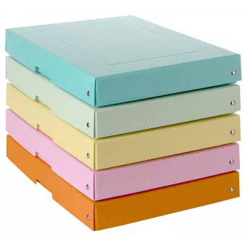 FALKEN PURE Pudełko do przechowywania 500 arkuszy Pastelowe Różne 24 x 32 x 4 cm, 5 sztuk 22001952000F