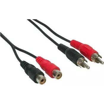 Przedłużacz kabla audio stereo Good Connections 2x RCA męski do 2x RCA żeński, 1,5 m, czarny AS-2CV2