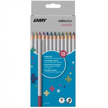 LAMY colorplus metallic kredki ołówkowe, mieszane kolory metaliczne, zestaw 12 sztuk (1235192)