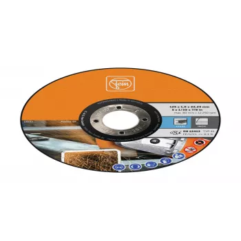 Fein 63709013010 Prosta Tarcza do Cięcia 125 mm x 22,23 mm, Grubość 1,0 mm, do Stali Nierdzewnej i Metalu, 25 sztuk